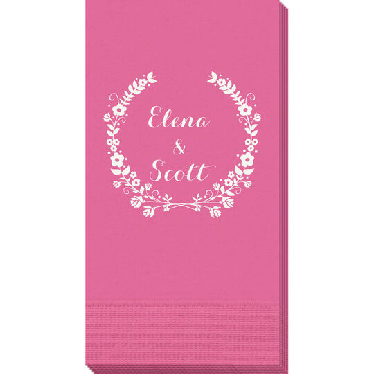 Floral Laurel Wreath Guest Towels